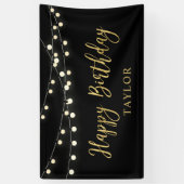 String Lights | Gold Happy Birthday Party-banner Spandoek (Verticaal)