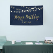 String Lights | Gold Happy Birthday Party-banner Spandoek (Beurs)