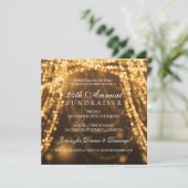 String Lights Gold van Fundraiser Party Kaart (Staand voorkant)