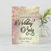 string lights goud corporate Holiday party blush Kaart (Staand voorkant)