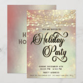 string lights goud corporate Holiday party blush Kaart (Voorkant / Achterkant)
