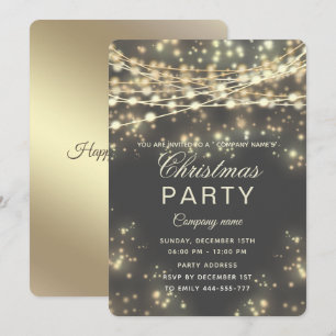 string lights gouden corporate kerstfeest Inv Kaart