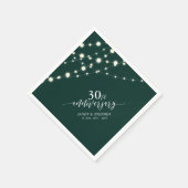 String Lights | Groen 30e bruiloft Jubileum Servet (Hoek)