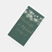 String Lights Groen Goud Handtekening Script Bruil Servet (Hoek)