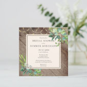 String Lights groen rustiek Vrijgezellenfeest Kaart (Staand voorkant)