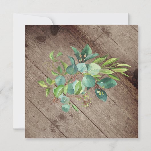 String Lights groen rustiek Vrijgezellenfeest Kaart (Achterkant)