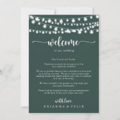 String Lights Groene Bruiloft Welkomstbrief (Voorkant)