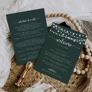 String Lights Groene Bruiloft Welkomstbrief