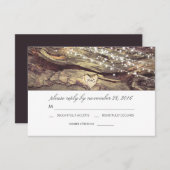 String Lights Hart Rustiek Hout Wedding RSVP (Voorkant / Achterkant)