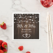 String Lights Harten Rustieke Houten Bruiloft Servet (Insitu)