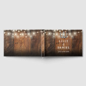 String Lights Horseshoes Rustic Barn Wood Wedding Gastenboek (Volledig)