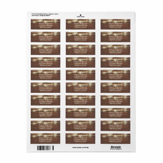 String Lights Hout Rustiek Etiket (Full Sheet)