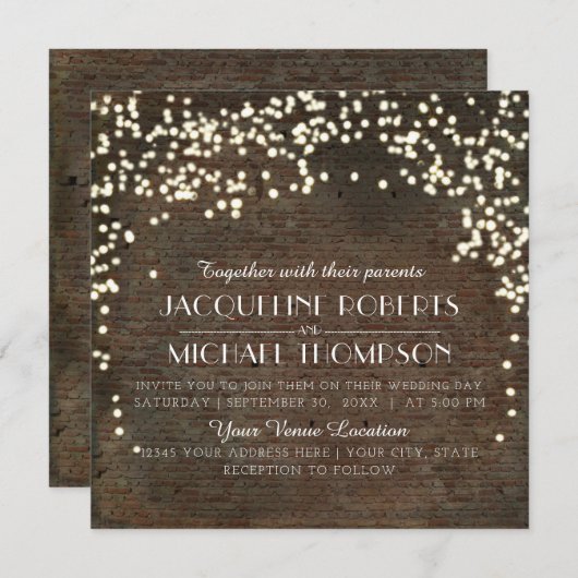 String Lights Industrial Warehouse Brick Kaart (Voorkant / Achterkant)