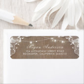 String Lights Kant en Burlap Rustiek Elegant Etiket (Insitu)