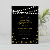 String Lights | Klantwaardering Partij Logo Folie Uitnodiging (Staand Voorkant)