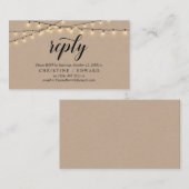 String Lights Kraft, zwart script, RSVP-reactie Informatiekaartje (Voorkant / Achterkant)