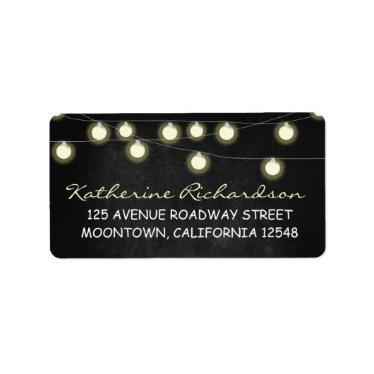 String Lights krijtbord adresetiketten Etiket (Voorkant)