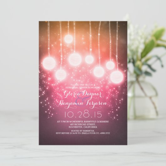 String Lights & Lanterns Shimmer Repetitie Diner Kaart (Staand voorkant)