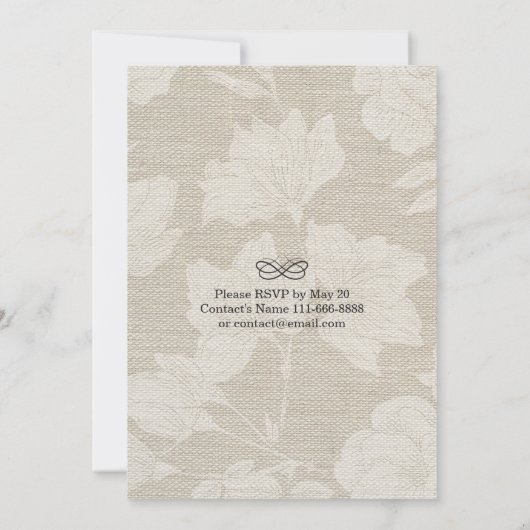 String Lights & Linen Floral Vrijgezellenfeest Wed Kaart (Achterkant)