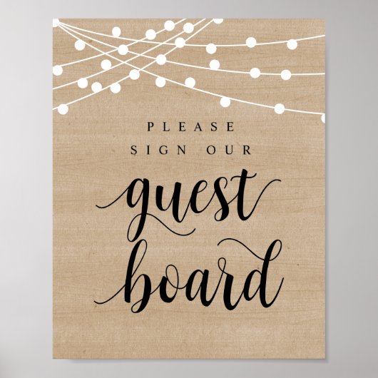 String Lights, Mariage Signer Notre Invité Poster (Devant)