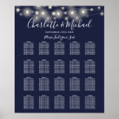 String Lights Marine Blauw Bruiloft Zitplaatsen Gr Poster (Voorkant)