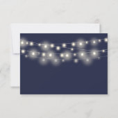 String Lights Marine Blauw Script Maaltijd keuze RSVP Kaartje (Achterkant)