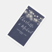 String Lights Marine Blauw Signature Script Bruilo Servet (Hoek)