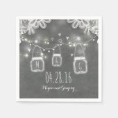 String Lights Mason Jar and Lace Rustic Wedding Servet (Voorkant)