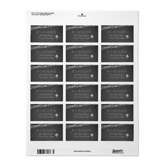String Lights Mason Jar Chalkboard-Adresetiketten Etiket (Full Sheet)