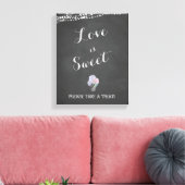 String Lights Mason Jar Chalkboard LOVE is SWEET Canvas Afdruk (Insitu (Woonkamer))