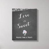String Lights Mason Jar Chalkboard LOVE is SWEET Canvas Afdruk (Voorkant)