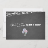 String Lights Mason Jar Chalkboard Matron of Honor Kaart (Voorkant)