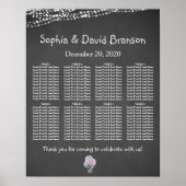 String Lights Mason Jar Chalkboard Seating Chart Poster (Voorkant)