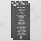 String Lights Mason Jar Chalkboard Wedding Program Programma (Voorkant / Achterkant)