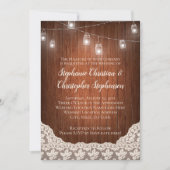  String Lights Mason Jar Lace Wood Weddenschap Kaart (Voorkant)