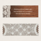 String Lights Mason Jar Lace Wood Weddenschap Mini Visitekaartjes (Voorkant /achterkant)