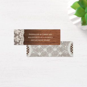 String Lights Mason Jar Lace Wood Weddenschap Mini Visitekaartjes