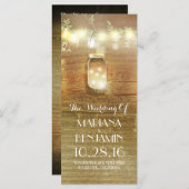 String Lights Mason Jar rustieke bruiloft programm Programma (Voorkant / Achterkant)