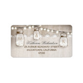 String Lights Mason Jars adresetiketten Etiket (Voorkant)