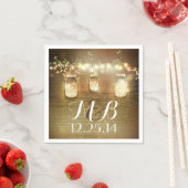 String Lights Mason Jars Rustieke Schuur Bruiloft Servet (Insitu)
