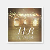 String Lights Mason Jars Rustieke Schuur Bruiloft Servet (Voorkant)