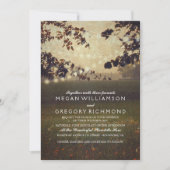String Lights Meadow Tree Branches Retro Weddensch Kaart (Voorkant)