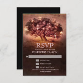 String Lights Oak Tree Country Wedding RSVP (Voorkant / Achterkant)