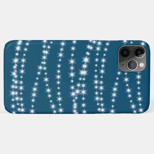 String Lights op blauw iPhone Case (Achterkant (horizontaal))