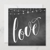 String Lights op Chalkboard Typografie Trouwen Kaart (Achterkant)