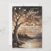 String Lights op Tree Romantic Country Wedding Bedankkaart (Voorkant)