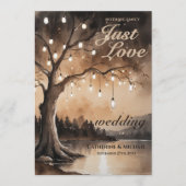 String Lights op Tree Romantic Country Wedding Menu (Voorkant)