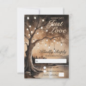 String Lights op Tree Romantic Country Wedding RSVP Kaartje (Voorkant)