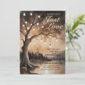 String Lights op Tree Romantic Country Wedding Save The Date (Staand voorkant)