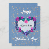 String Lights Orchid shaped Heart Feestdagenkaart (Voorkant / Achterkant)